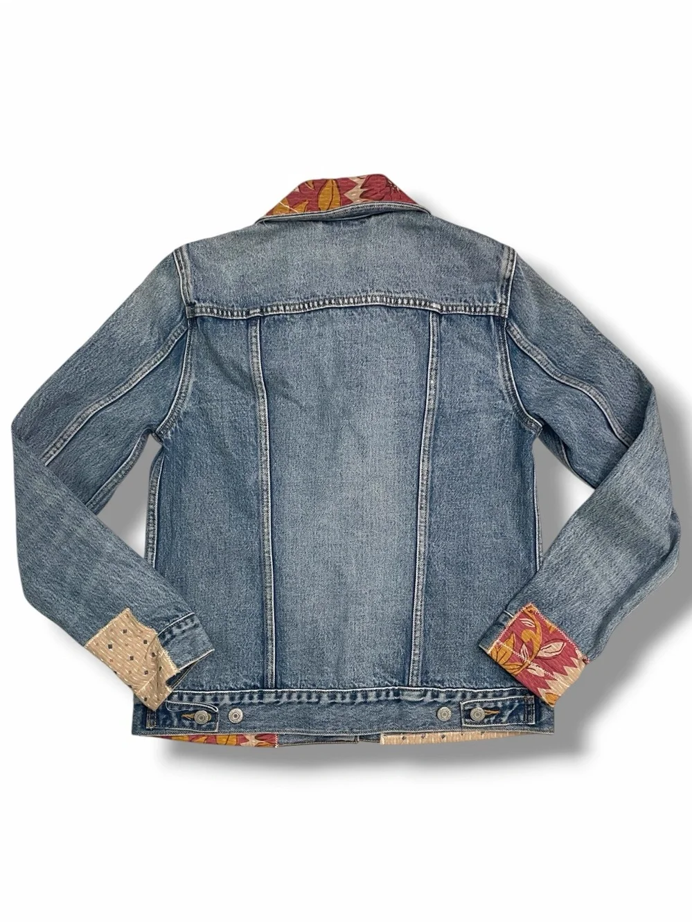 Levi's Premium Faded Boyfriend Desperado Sample Patchwork Denim Jacket Small